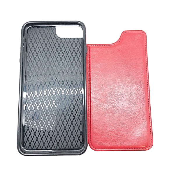 Red Leather IPhone Wallet & Card Holder, Magnetic Clasp & ZAGG Screen Protector - Picture 8 of 10